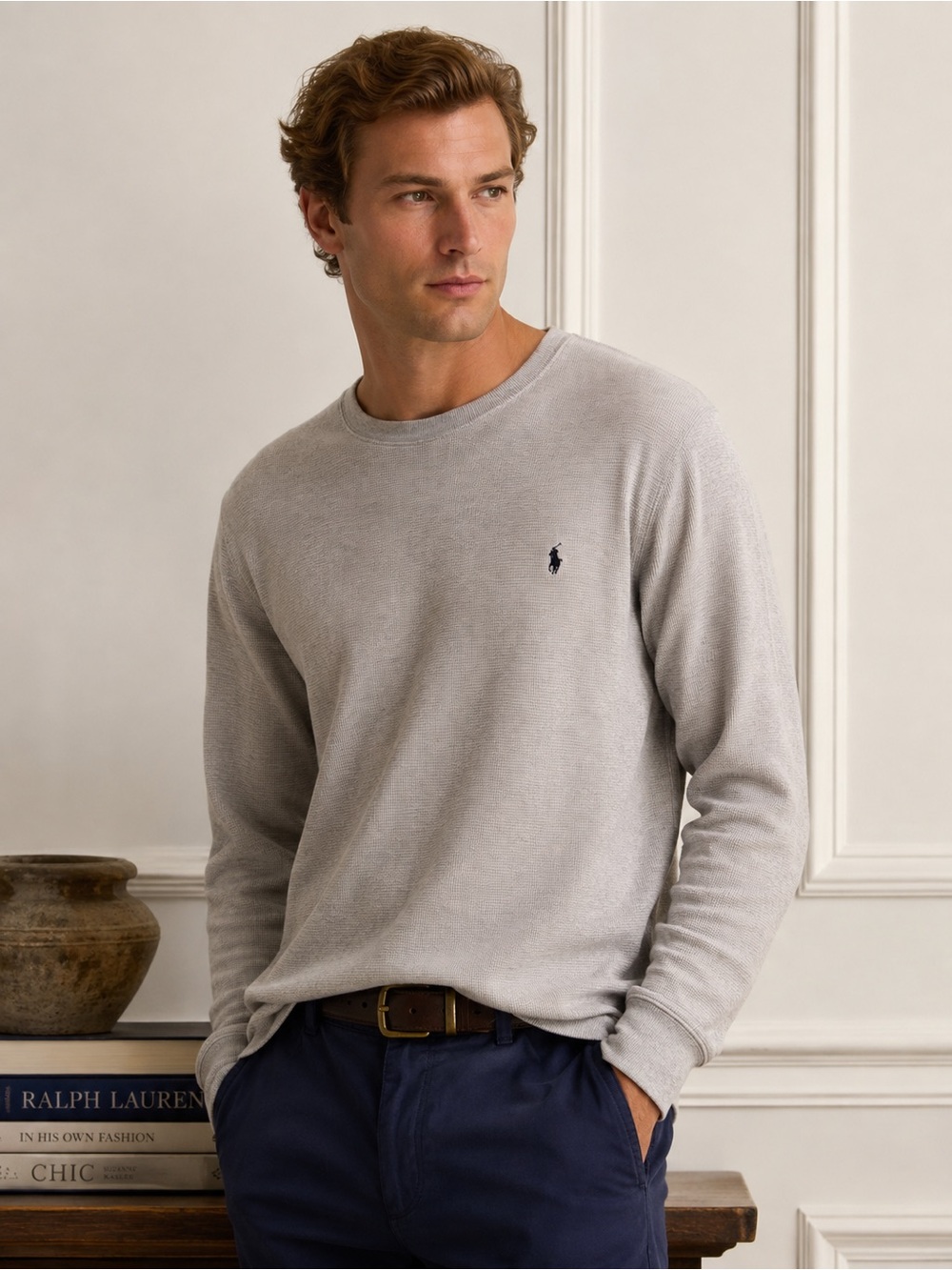 Ralph Lauren Men’s Light Gray Crewneck Sweatshirt
